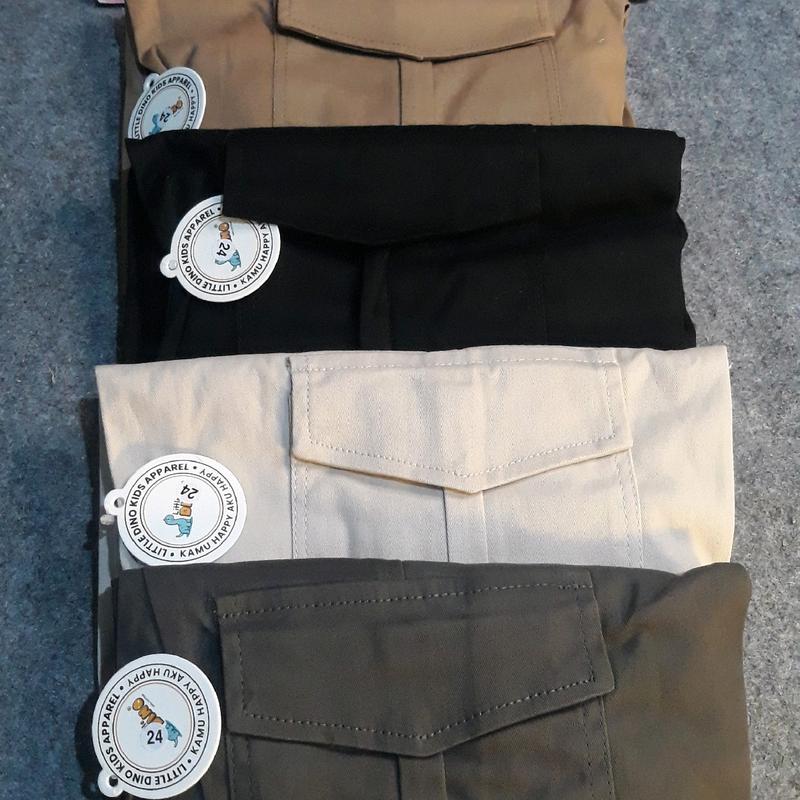 Celana Panjang Anak Little Dino Cargo Fashion Katun Grey Black Laki-Laki Usia 2-13 Tahun Perempuan Cowok - Cewek 8