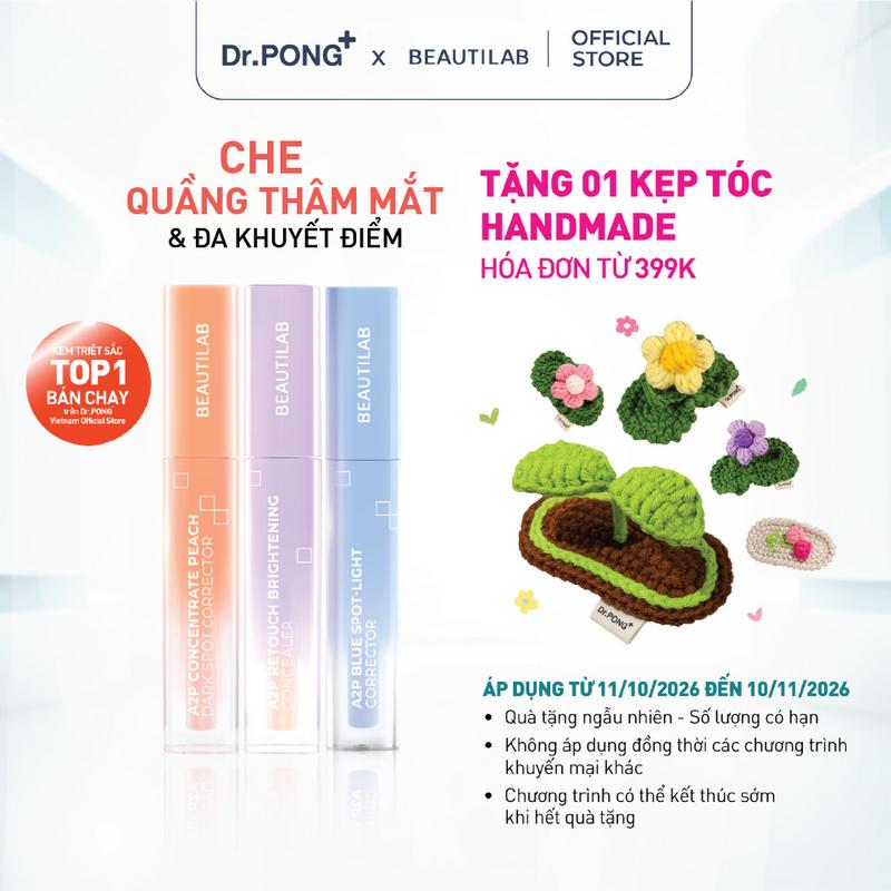 Kem che khuyết điểm & triệt sắc BEAUTILAB A2P Concentrate Peach Dark Spot & Retouch Brightening Concealer 2.5g