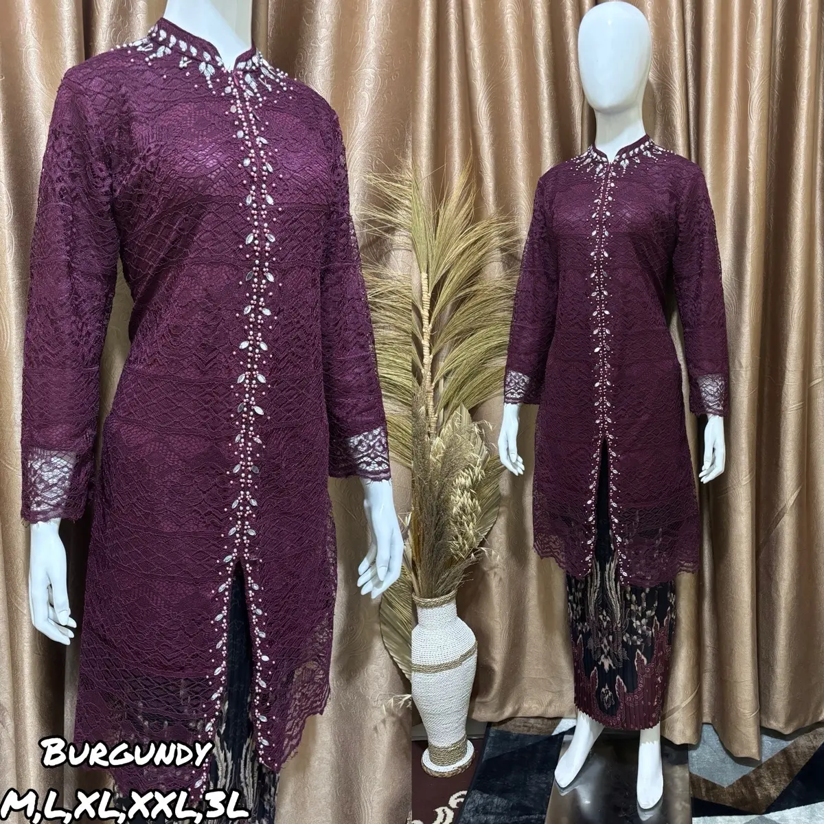 Setelan Kebaya Modern Dan Mewah Busui Hijab Friendly Tunik Payet Terbaru 2025 //Atasan Brokat Kondangan Acara Wisuda Pesta Pernikahan Dan Ibu Hajatan