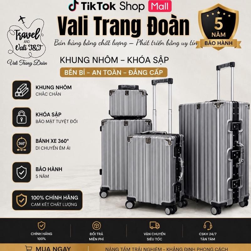 Vali Trang Đoàn Chính Hãng - Vali Khung Nhôm - 2 Khoá Kín,Có Ngăn Chống Nước,…