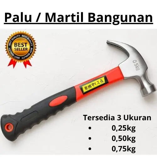 Palu Kambing Martil Gagang Fiber Anti Slip / Alat Pertukangan Bangunan Penghancur Tembok Pencabut Paku