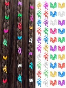 40pcs Clips para el cabello de aleación y colores variados con trenza y flor, Pasadores decorativos Y2K Punk Hip Hop, Accesorios para el cabello de uso diario y fiestas para mujeres y niñas