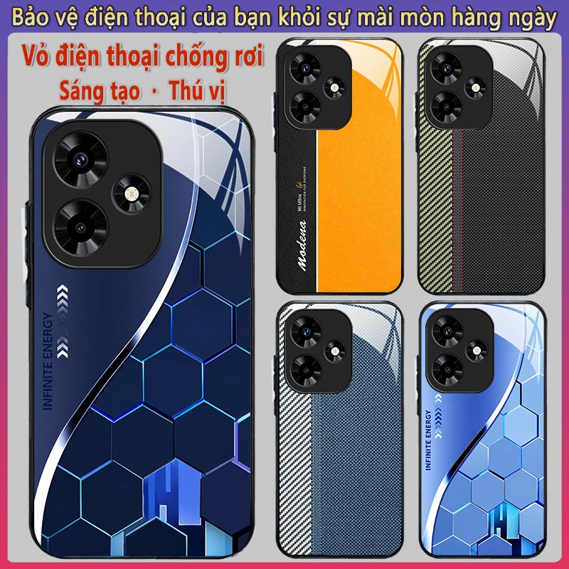 Dành Cho Honor X5C Plus 4G Ốp Điện Thoại, Vân sợi carbon ốp lưng kính cường…