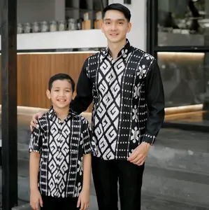 (BISA COD) KEMEJA BATIK COUPLE PREMIUM MOTIF SONGKET HITAM