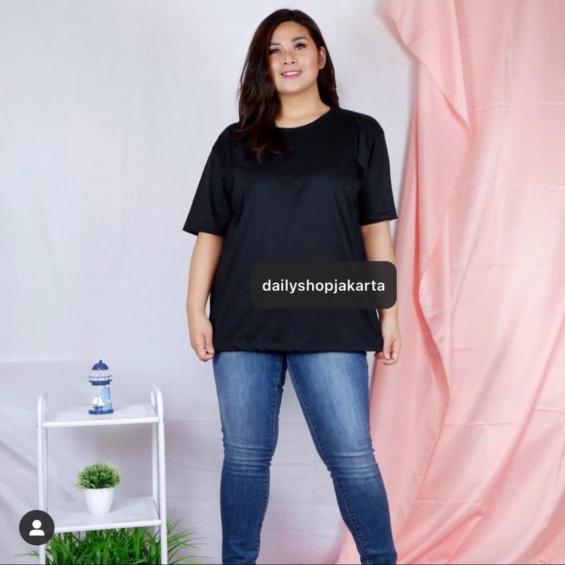 KAOS POLOS WANITA & PRIA OVERSIZE TSHIRT TUMBLR TEE BASIC Combed Katun Baju Pendek Atasan Tangan Dewasa 2