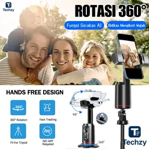 Techzy Q02  Face Tracking Gimbal Bluetooth Gimbal Stabilizer Handphone Face Tracking Tripod Stabilizer 360° Rotation Tripod Bluetooth Remote Selfie Stick Anti Goyang