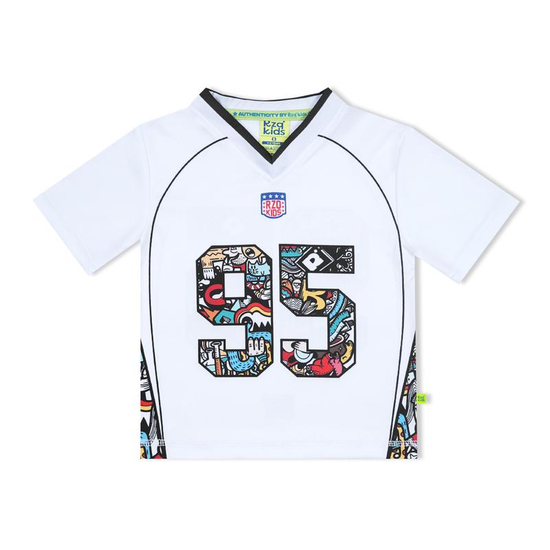 RZQKIDS / 95 / Number Series nfl / Atasan anak / Streetwear / Retro / Vintage / Rugby / y2k / Bloke Core / Korea / Unisex / Laki laki / Perempuan / Full printing / ootd / Atasan / 2