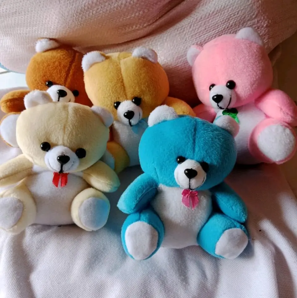 Boneka Beruang Teddy Bear Mini Buket Wisuda 15 cm - Random Warna - Paket 10 - Hadiah, Dolls