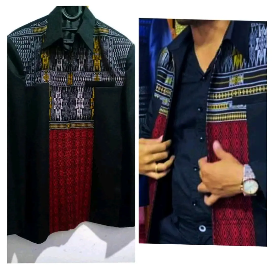 jasket motif ulos bahan semi wol