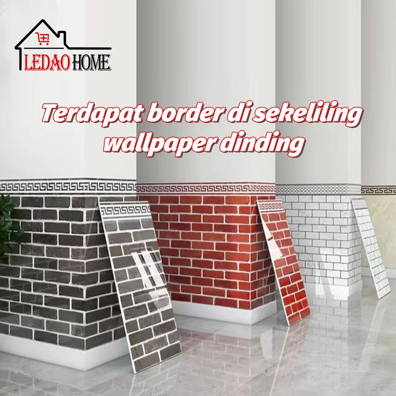 Product Introduction of LEDAOHOME (10pcs) Stiker Wallpaper Dinding Vinyl Motif Batu dan Kayu, Tahan Aus dan Gores, PVC Ramah Lingkungan 49