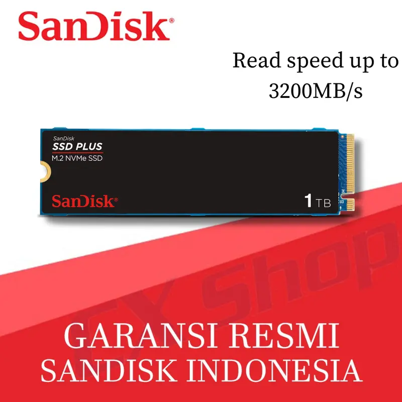 SanDisk SSD Internal PLUS M.2 NVMe PCIe Gen 3.0 3200MB/s - 1TB 0