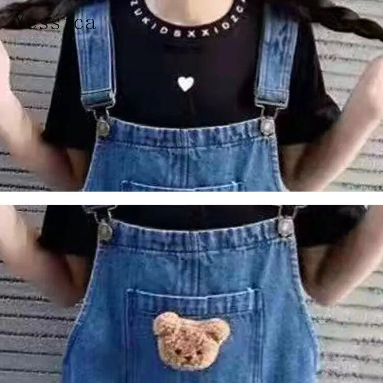 Váy Hai Dây Cho Bé Gái, Váy Yếm + Áo Thun Ngắn Tay, Váy Denim Cho Bé Gái, Bộ 2 Món 4