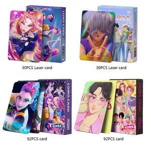 Demon Hunter Card Saja Boys Party Cosplay Gaming Collect Cards Sticker Huntrix Print Postcard Decorative Gift - 92pcs-boy