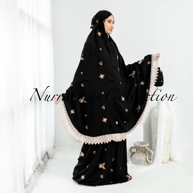 Mukena Dewasa Katun Rayon Twill Bunga Milo 0