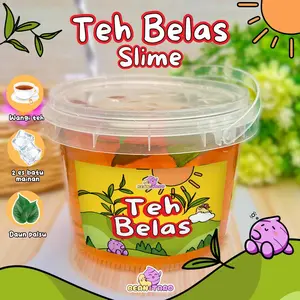 TEH BELAS SLIME BY SLIME BINTARO || SLIME 500 ML || SLIME PAKE BATU ES || ES TEH SLIME || SLIME MINUMAN || MAINAN || SLIME TEH
