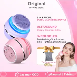 Onlife Ultrasonic Facial Cleansing Brush Teknologi Ion Negatif IPX7 Tahan Air