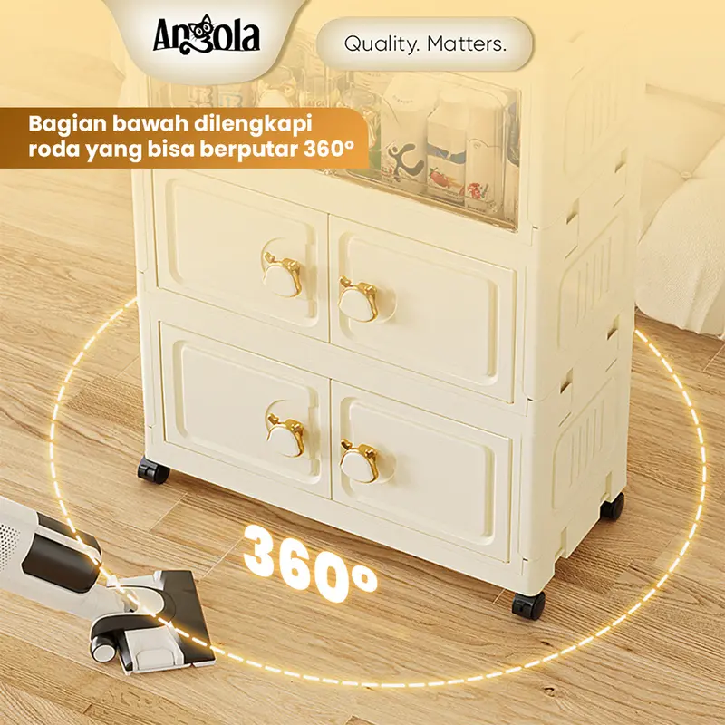 Angola Shop Lemari Lipat Plastik 3-5 Tingkat G34-G43 Lemari Serbaguna / Lemari Pakaian Plastik Ekstra besar Asli Furniture 4