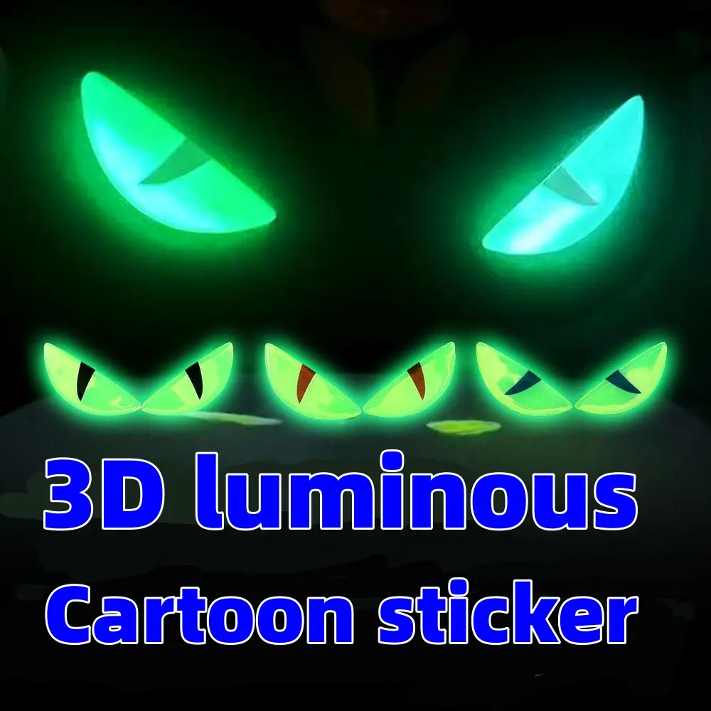 Motorcycle glow-in-the-dark 3D Cat eyes Demon Eyes sticker three-dimensional decoration motorcycle scooter scooter modified front decal windshield sticker