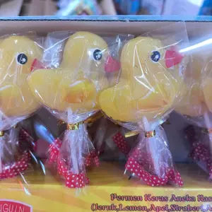Permen lollipop hewan aneka rasa buah jeruk,lemon apel strawberry apel 1 box isi 30 pcs