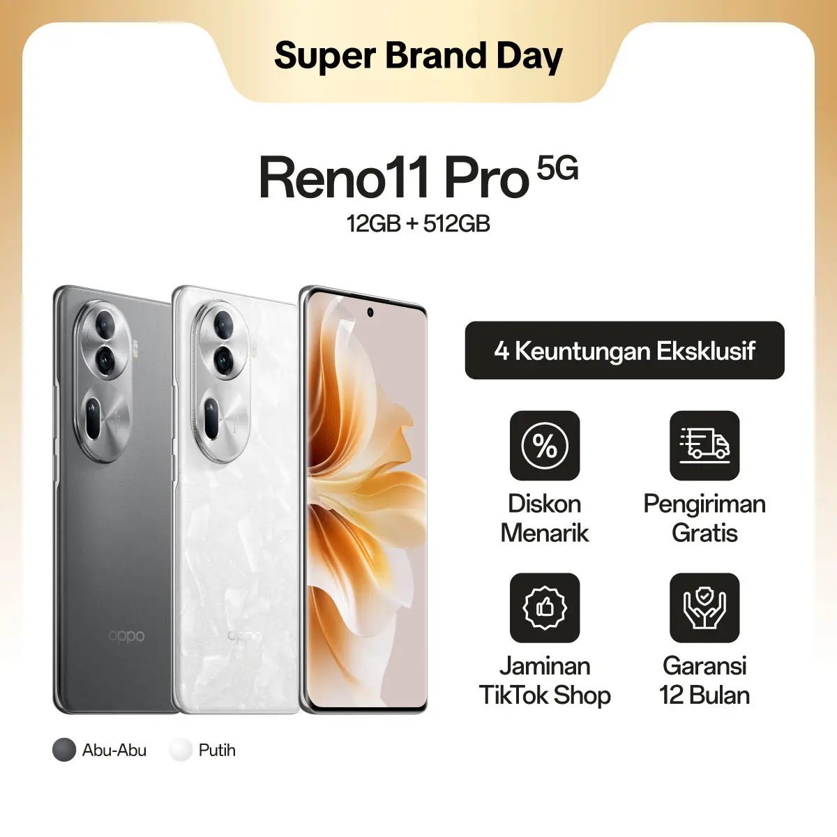 OPPO Reno11 Pro 5G 12GB/512GB [50MP OIS Main Camera, 80W SUPERVOOC, MediaTek Dimensity 8200, 120Hz 3D Curved Screen]