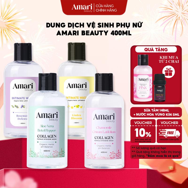   MUA 2 GIẢM 50%  Dung Dịch Vệ Sinh Phụ Nữ Amari Beauty Collagen Giúp Làm Sạch Cân Bằng pH Dưỡng Ẩm - 400ml 