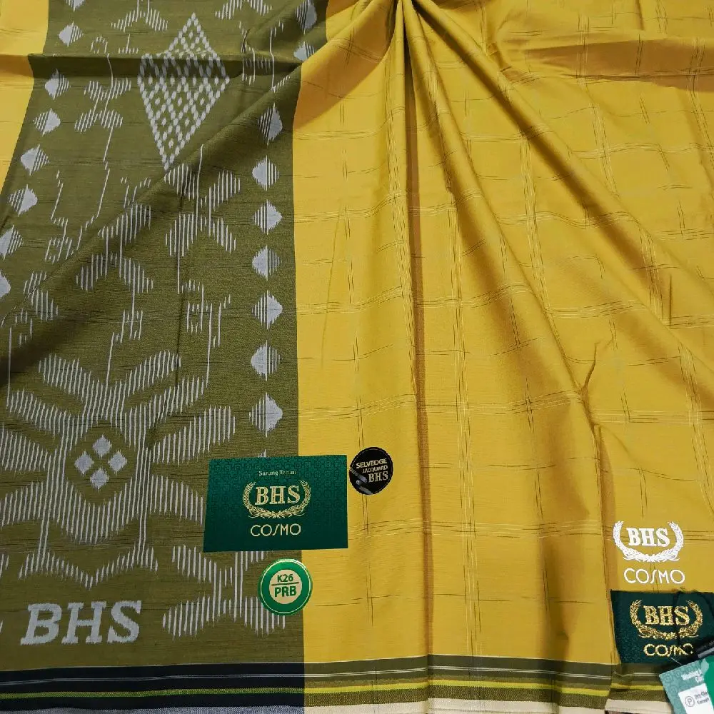 SARUNG BHS COSMO GOLD K26 PRB 10 KUNING SELVEDGE JACQUARD