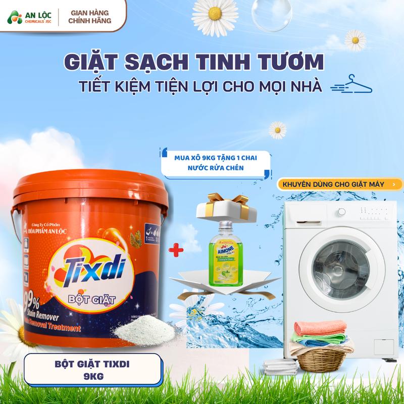  Bột giặt Tixdi dạng xô 9kg Sạch-Thơm- Tiện Lợi 