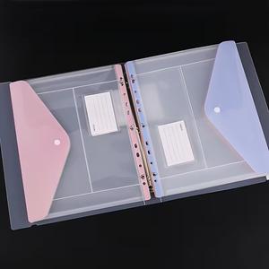 6冊セット A4リングバインダー 高容量ファイルフォルダー、モダンなPP素材、ボタン式開閉＆ラベル付き、学校・家庭・オフィス・旅行に最適