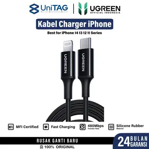 UGREEN Kabel Data Fast Charging For iPhone 14 13 12 11 Pro Max Plus Charger USB Type C to Lightning MFi Cable