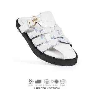 LRS Collection Sandal Wanita Flat Kanvas Pita Patricia Anti Slip Style Korea Size 37-40 Cream Sandal & Sandal Jepit Cewek