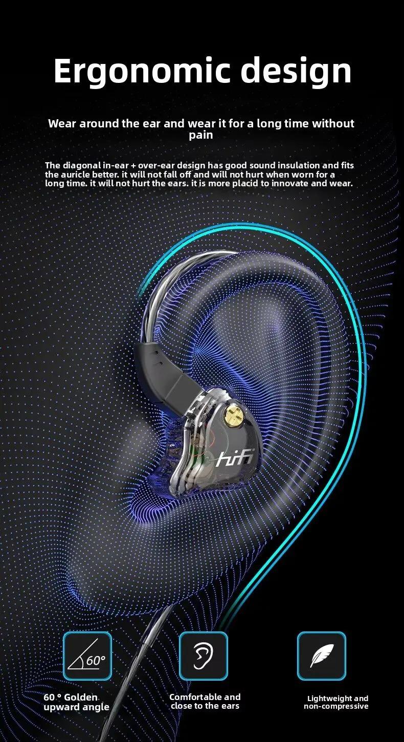 Headphone Berkabel Hifi 3.5Mm/Earphone Berkabel Headphone In-Ear Headset Kait Telinga Olahraga dengan Mikrofon Earphone Bass Stereo Headphone Berkabel Hifi 3.5Mm/Earphone Berkabel Headphone In-Ear Headset Kait Telinga Olahraga dengan Mikrofon Earphone Bass Stereo