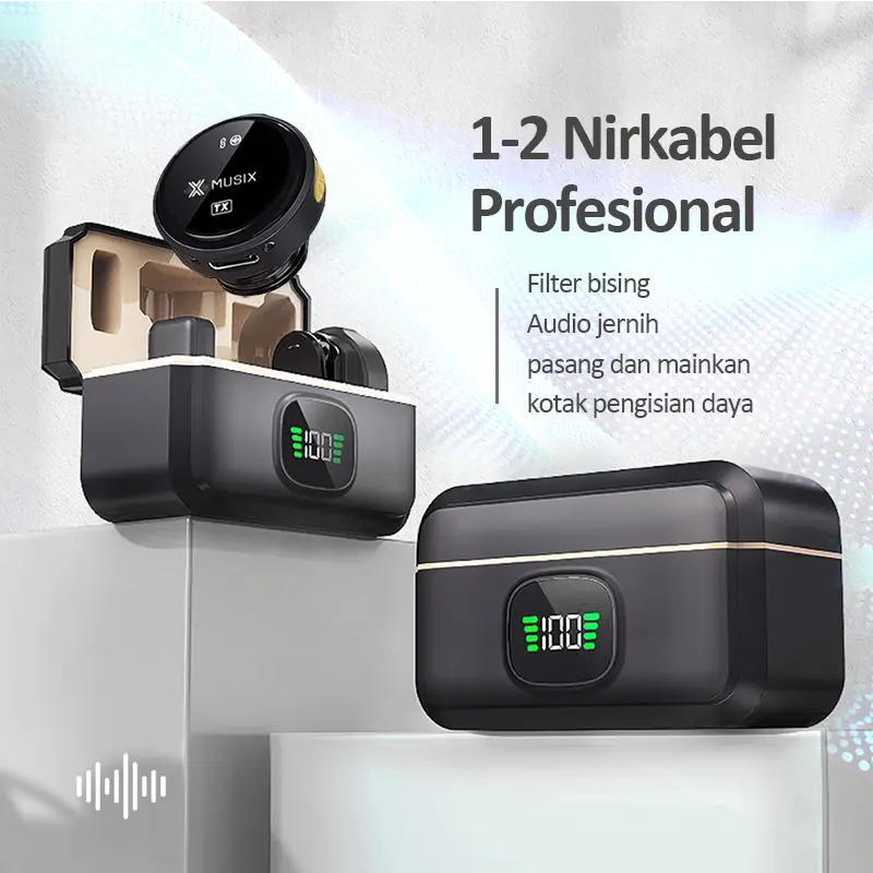 MUsix Q8 wireless clip-on microphone microphone dual microphone wireless microphone hp lavalier microphone plug and play 1