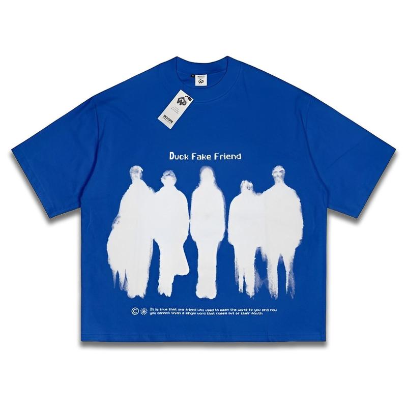 Product Introduction of Baju Skena Unisex Woopie Project Boxy Fit Kaos Distro Pria Wanita Oversize Biru Vintage T-shirt Keren Katun 20s 200gsm Lembut Sablon Platisol Printing 4