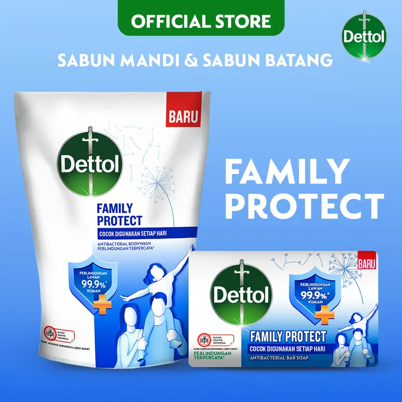[BARU] Dettol Sabun Mandi Family Protect 370gr x6 - [LEBIH HEMAT DARI 60gr] Bar Soap Lembutkan Kulit 1