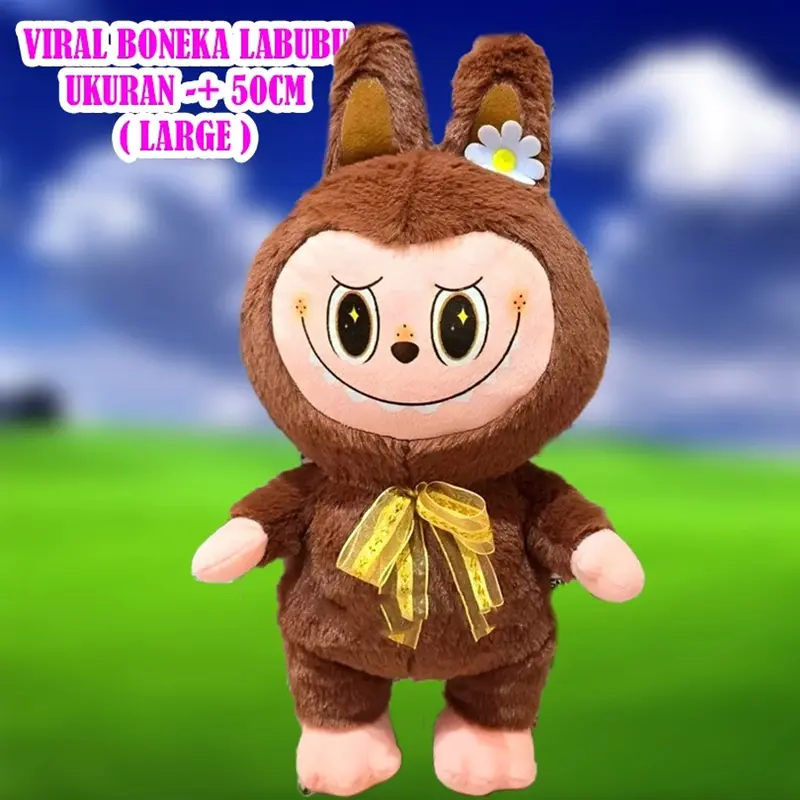 Boneka Labubu The Monsters boneka viral baru 50 cm 3