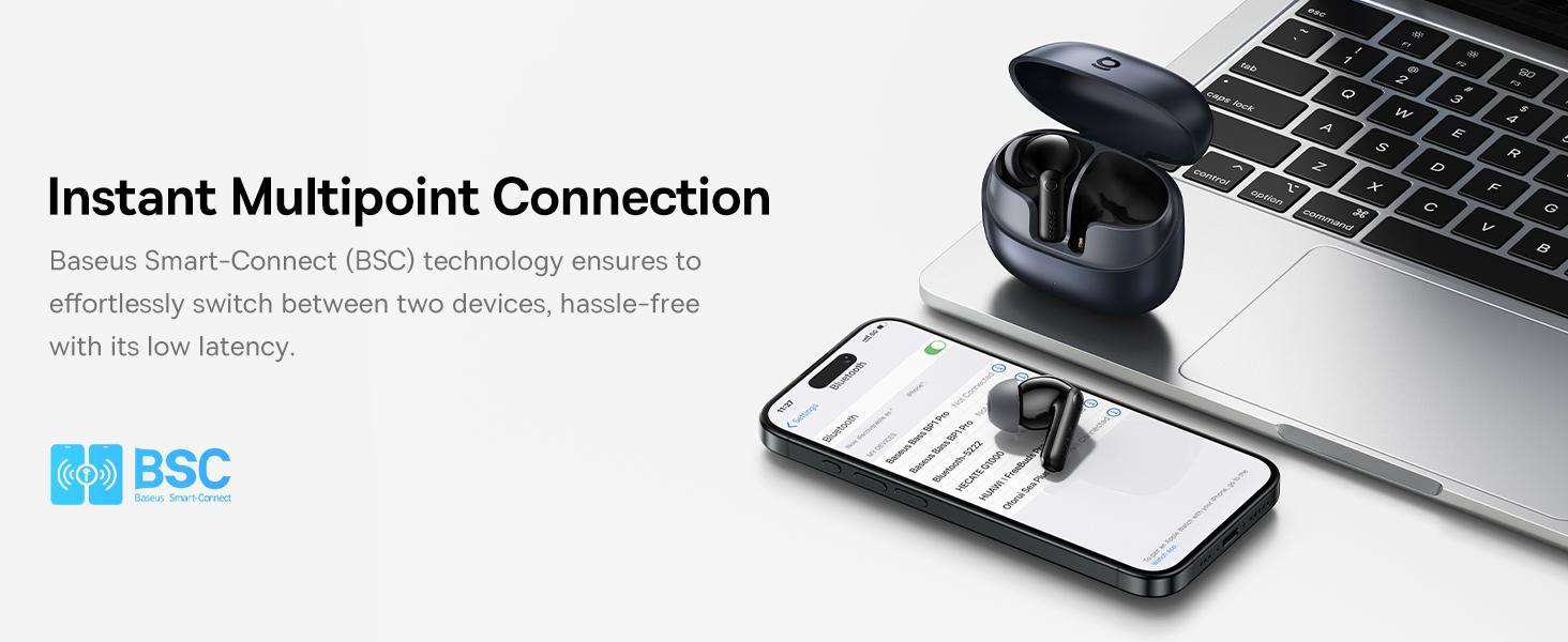 Baseus BP1 Pro TWS Adaptive ANC Hi-Res LDAC -50dB 6 Mic ENC with IP55 & 55H Earbud Earphone Bluetooth 6.0