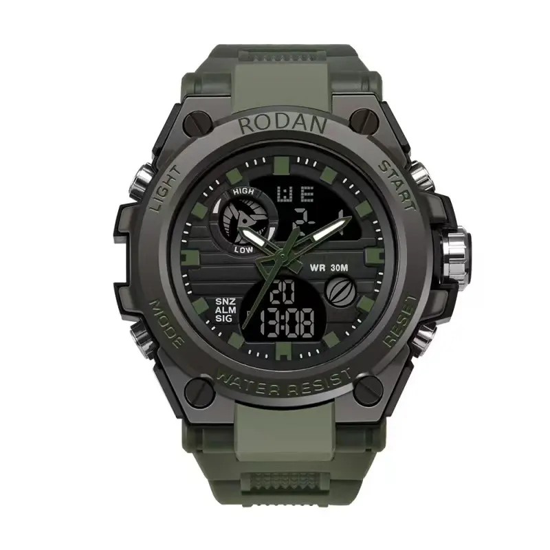 RO DAN SPORT8002Jam tangan elektronik keren, sporty, multifungsi, personal, kasual, tahan air ala Korea, modis, dan serbaguna 3