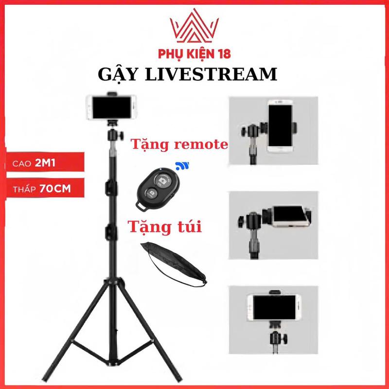 [TẶNG REMOTE+TÚI] Gậy livestream quay video chụp ảnh tiktok  kéo dài thu gọn dễ mang theo Selfie Phụ Kiện