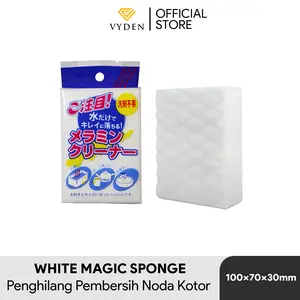 Pembersih Interior Mobil VYDEN WHITE Magic Sponge Compressed Nano Cleaner Busa Spons Ajaib Penghilang Pembersih Noda Kotor Kerak Kotoran Bercak Melamine Sponge Serbaguna Lebih Padat Menggunakan Air Bagus Perawatan Interior