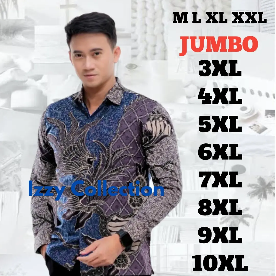 kemeja batik pria jumbo|batik pria lengan panjang Baju Katun Lembut Motif Nyaman