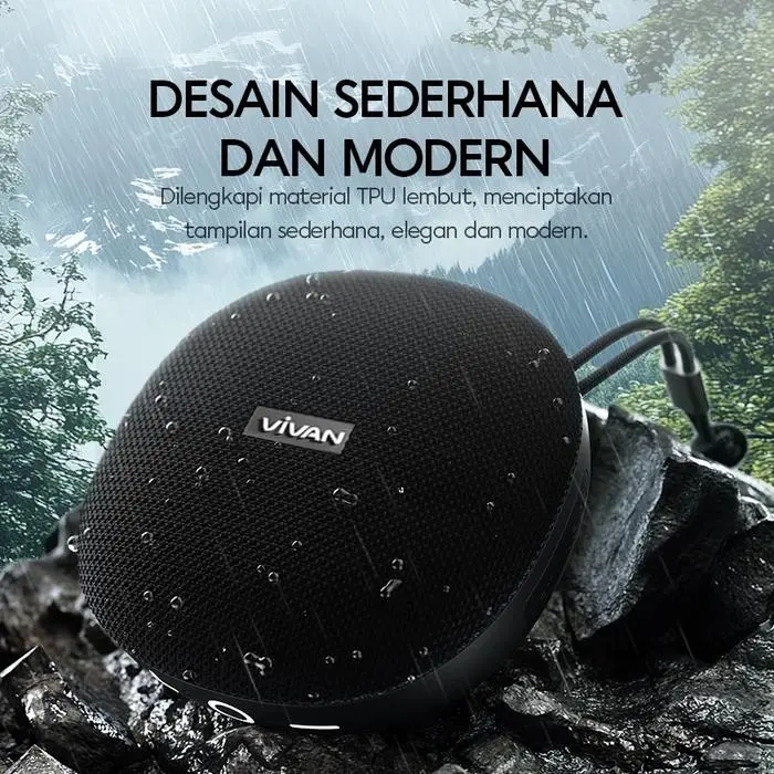 SPEAKER PORTABLE VIVAN VS7 BLUETOOTH 5.3 SPEAKER OUTDOOR PORTABLE CLASSIC WATERPROOF IP67 TWS