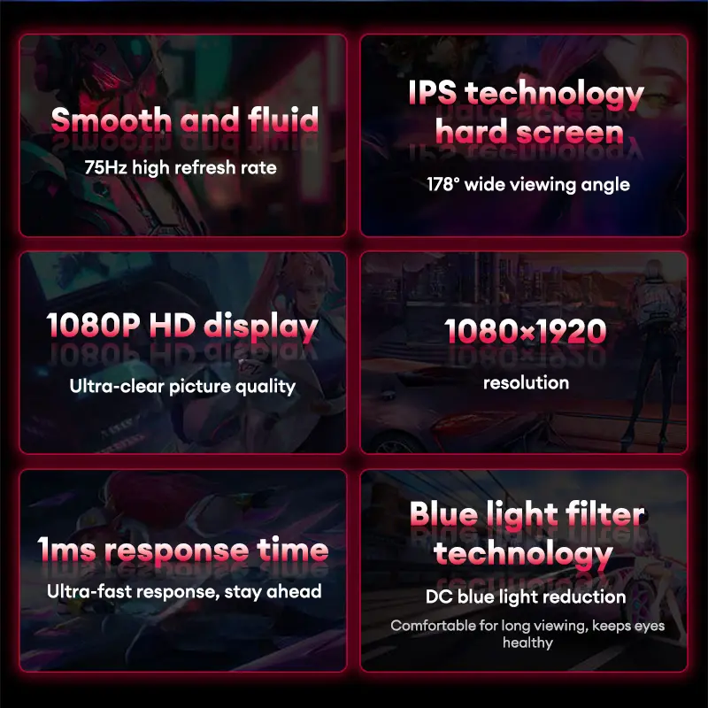 【EXPOSE】Monitor 22 Inch 75Hz pc Monitor gaming Full HD IPS New Monitor With HDMI VGA For Play PS3/PS4 8