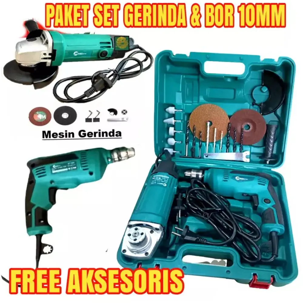 READY !!! PAKET BOR GERINDA MAKITA FREE KOPER Gerinda dan bor - paket pertukangan - power tools - mesin bor -gerinda murah