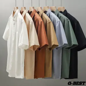 G-BEST - Kemeja Pria Lengan Pendek Polos Reguler Fit