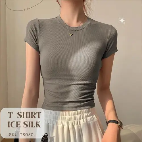 Oneck Top – Atasan Wanita Kekinian dengan Rib Fit Pendek, Variasi Basic Oblong, Oneck Top Polos T-shirt