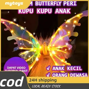 Anak Kupu-kupu led Simulasi Sayap Malaikat Sayap Peri Bulu Mainan Bercahaya / Kostum Peri / Sayap Peri Bidadari Angel