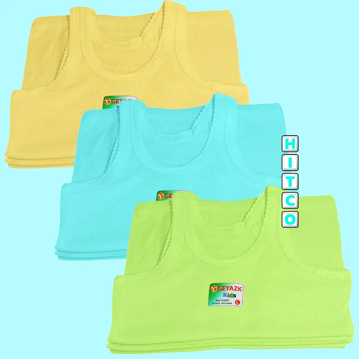 HITCO Kaos Dalam Anak 6 Pcs Singlet Premium Anak Laki Laki Dan Perempuan Fashion Kaus Kutang
