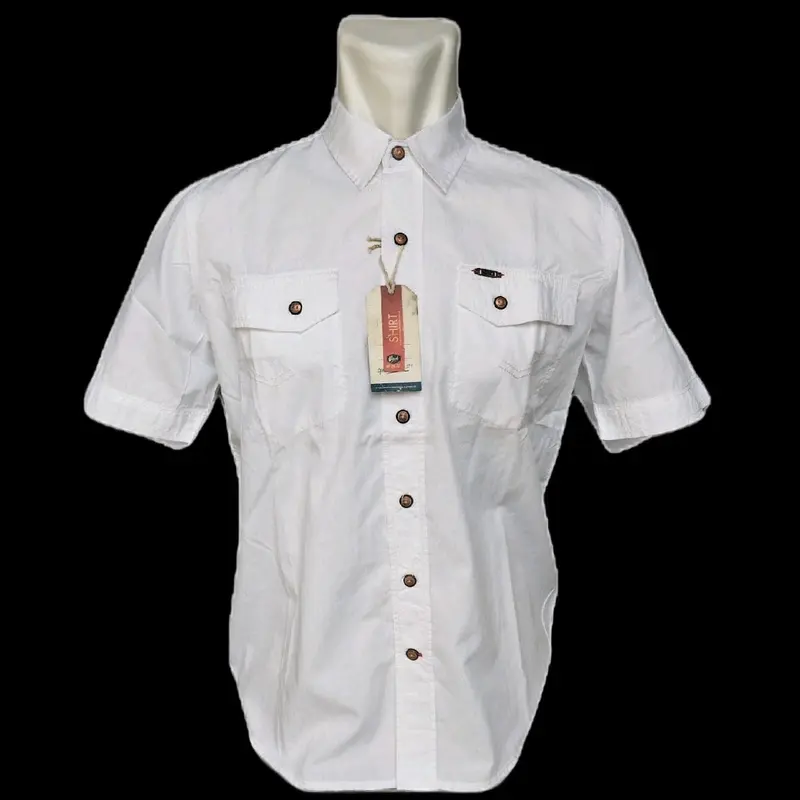 Kemeja Putih Polos Emba Pria Dewasa Casual/Formal 0