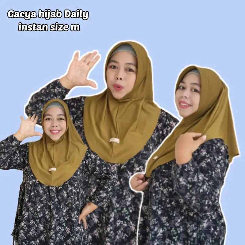 Gacya hijab Daily size M  Instan Bergo Muslim Nyaman dipakai buat harian dirumah ataupun diluar rumah 0