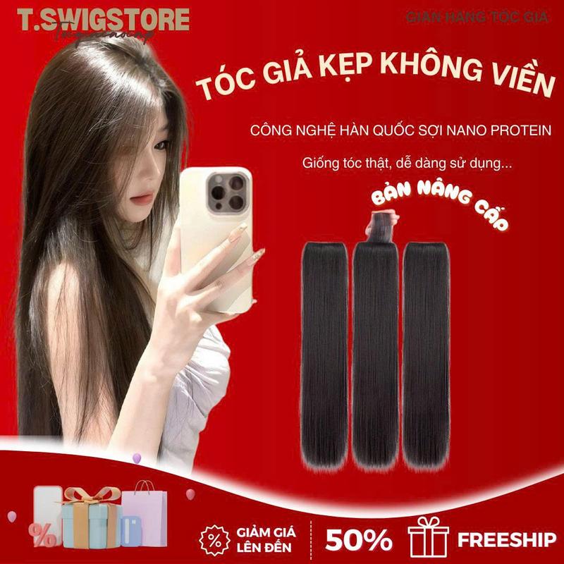  Kẹp 3 Mảnh Tóc Giả Kẹp Không Viền – Phiên Bản Siêu Nâng Cấp Mới Nhất - Tinh Tế - Sang Trọng 